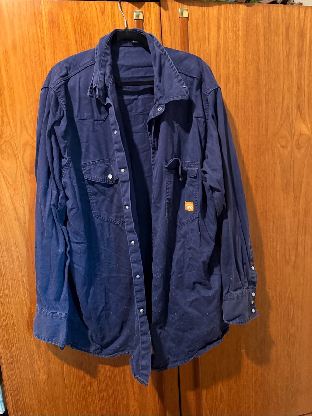 Men's Navy Lightweight Button-Front Shirt Jacket by Carhartt